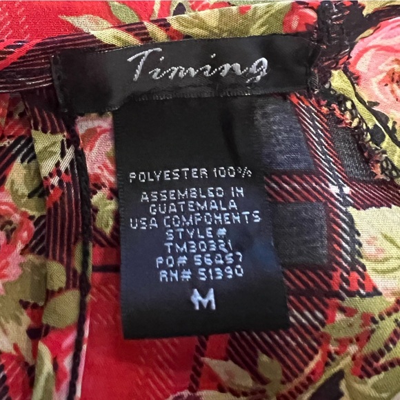 Timing Floral Blouse Size Medium - Picture 4 of 4